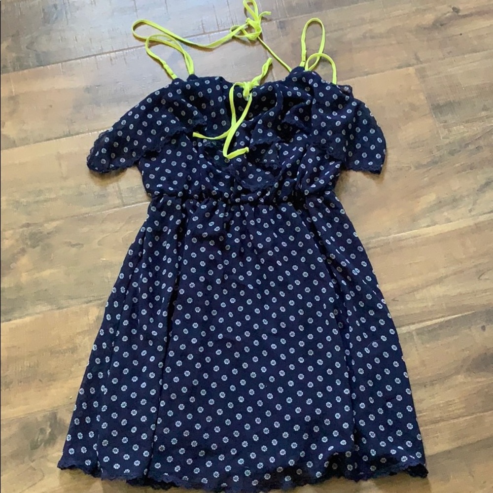 Blue print mini dress